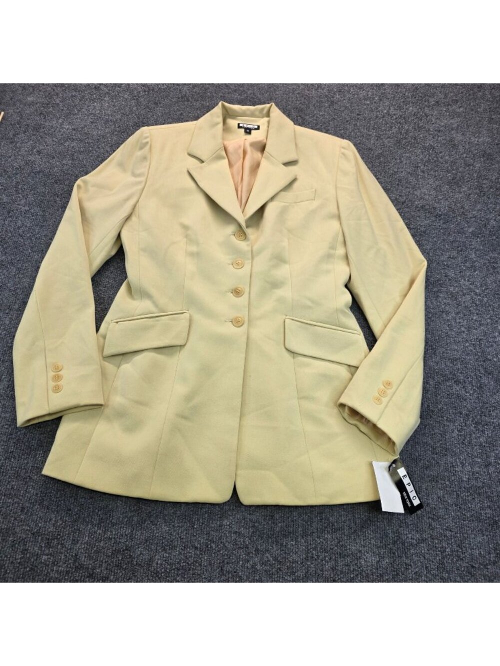 Vintage Single Breasted Blazer 6 Yellow Quiet Luxury Minimalist Office Retro